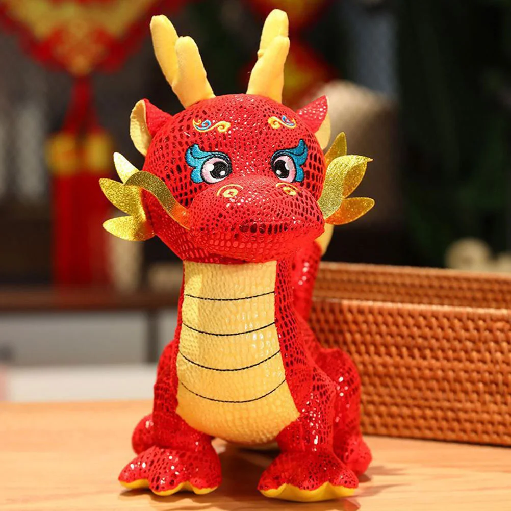 Jahr des Drachen Maskottchen Kuscheltiere für Kinder Spielzeug Chinesisches Sternzeichen PP Baumwolle Geschenke