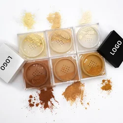 Private Label 10-color Loose Powder Long-lasting Oil Control Custom Logo Matte Waterproof Anti-sweat Makeup Powdering 15g Bulk