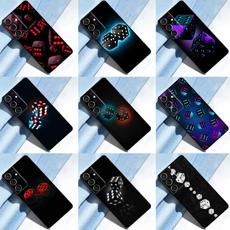 Dice Art Case For Samsung Galaxy S23 S20 FE S21 S22 Ultra Note 20 S8 S9 S10 Note 10 Plus Back Cover