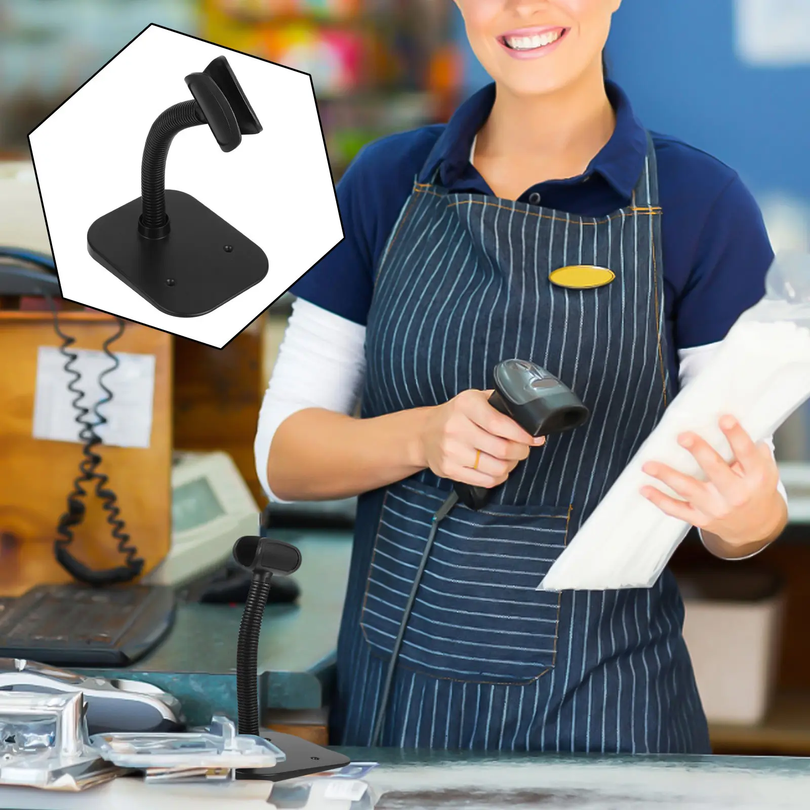 Barcode Scanner Holder Adjustable Stand For Handheld Reader Durable Plastic Bracket Scanning Rack For Supermarket Store Office