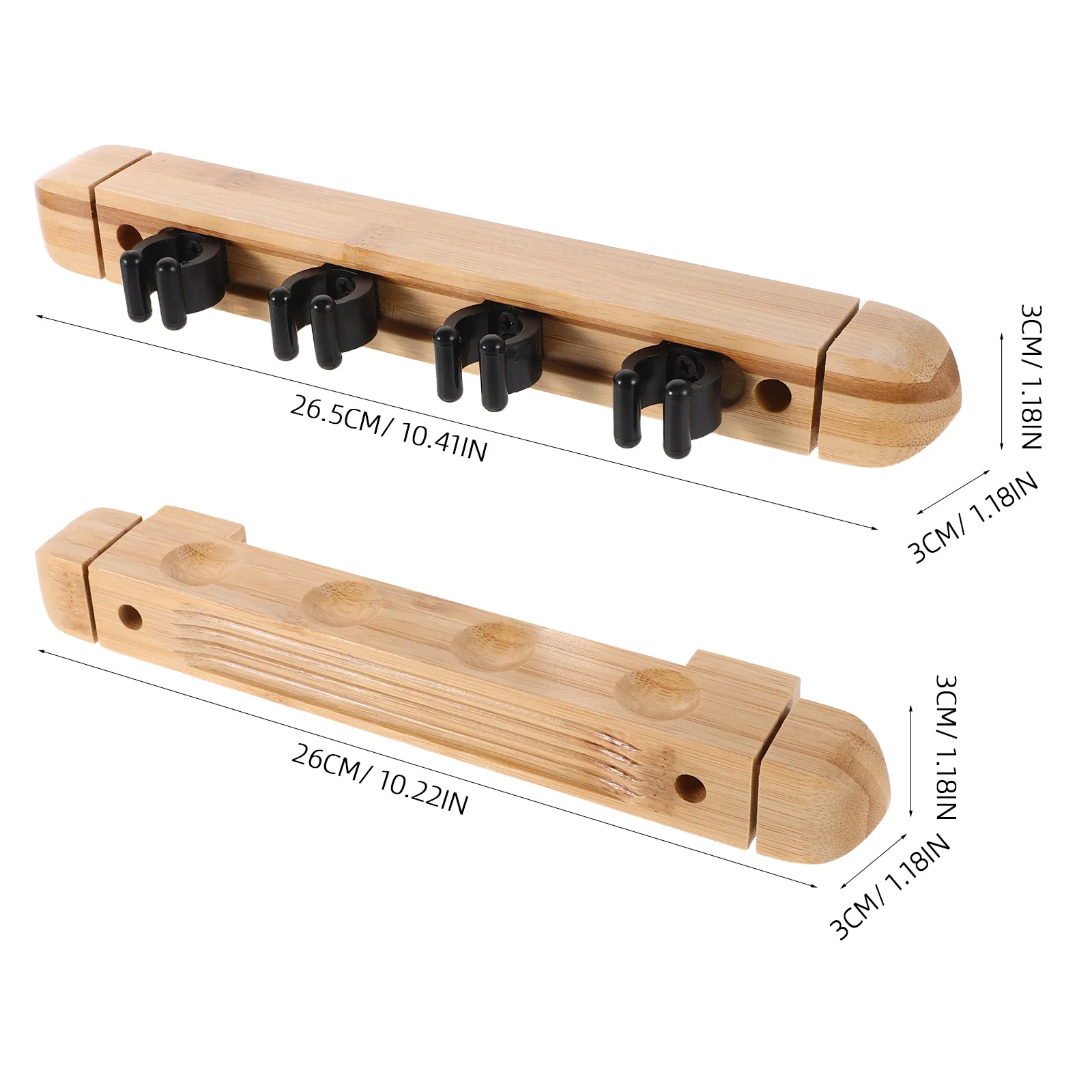 ชั้นวางไม้คิวติดผนัง 1 ชุด 4 ช่อง ดีไซน์สวยงาม อุปกรณ์บิลเลียดเคลือบผิวกันรอยขีดข่วน สำหรับบ้าน บาร์ และคลับ