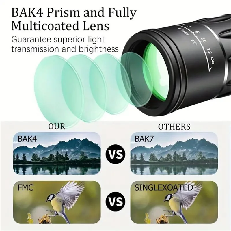 

ABDJ-Powerful Long Range 16X52 Monocular Telescope Zoom Binoculars Night Spyglass For Outdoor Camping Bird Watching Tools