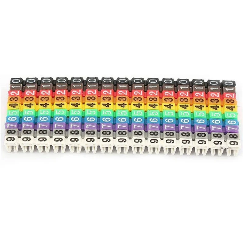 

AA49 Clip-On String Cable Marker Boxed Plastic Number Number Wire Label Tube Set Color Cable Marker (300PCS KCM-1.5MM)