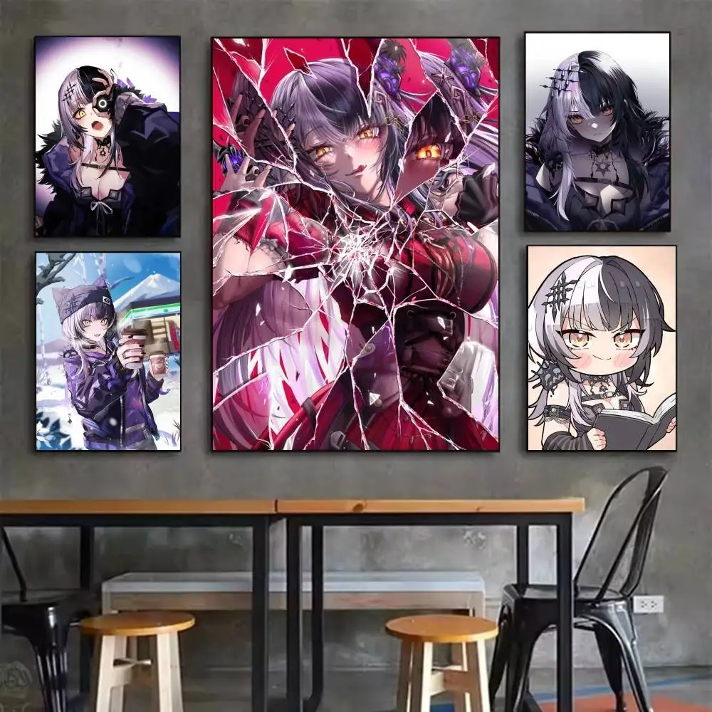 Shiori Novella Hololive Cute   Poster Waterproof HD Art Wall Decal Self-Adhesive Print