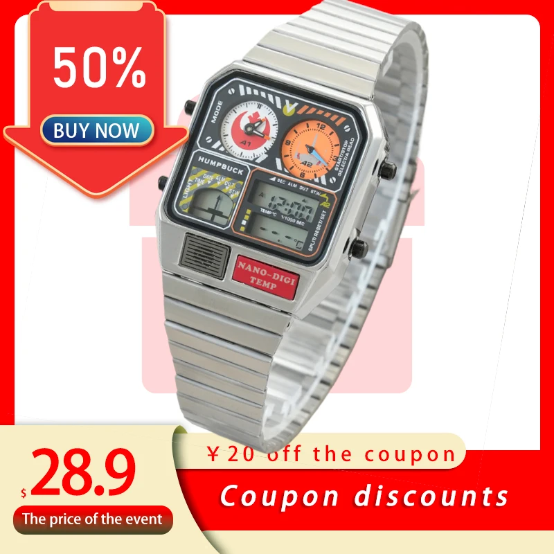 Quartz Digital Watch Men Waterproof Sports Mens Watches Luxury Brand two Time Electronic Wristwatches