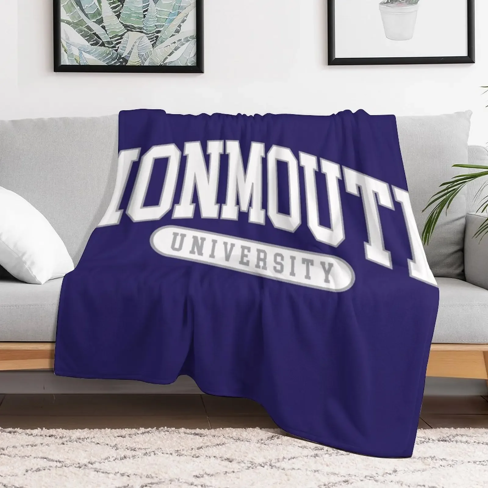 monmouth - college font Throw Blanket blankets and throws Single Plaid on the sofa Blankets