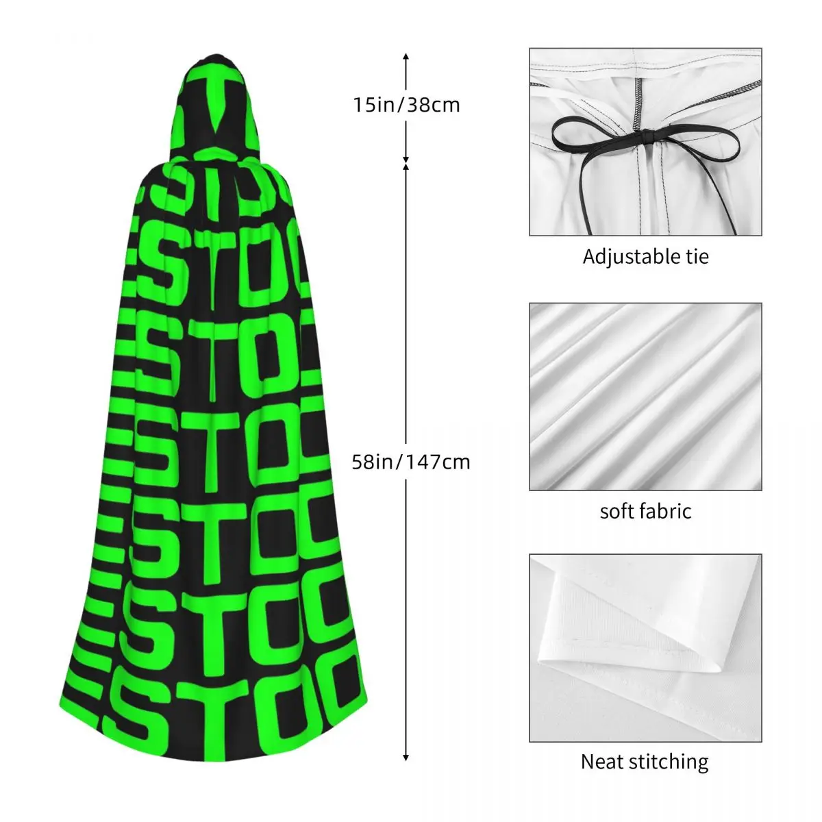 フェスツール ロゴ ロング フード付きマント 魔女 中世衣装 コスプレ ケープ ハロウィンパーティー 大人用 ユニセックス