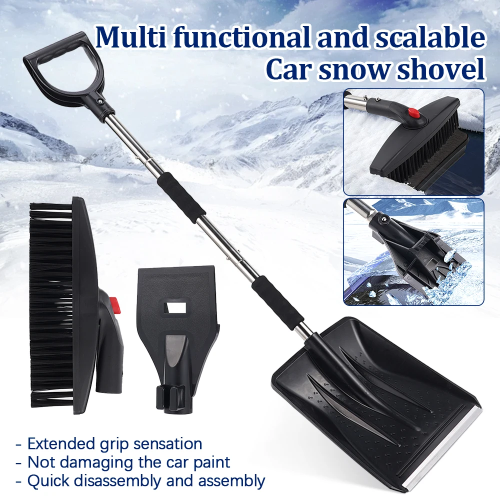 1Set Retractable Car Snow Glass Remover Cleaner Tool Winter Car Glass Ice Removing Brush Shovel Tools Wash Accessories