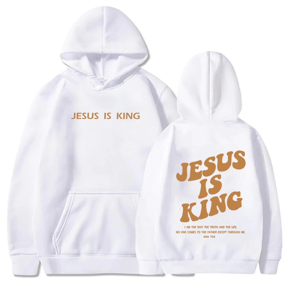 Jesus Is King Hoodie Christian Faith Sweatshirt Jesus Saves Man Woman Harajuku Pullover Tops Streetwear