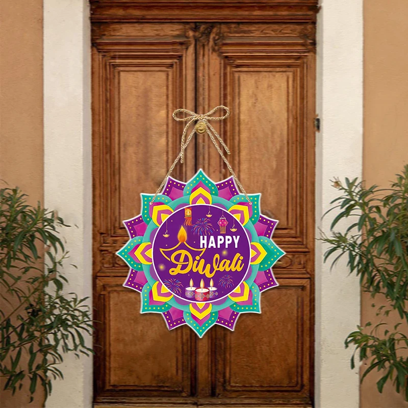 Happy Diwali Party Decoration Door Hanging Let's Get Lit Middle East Diwali Atmosphere Layout Creative Door Hanging Accessories