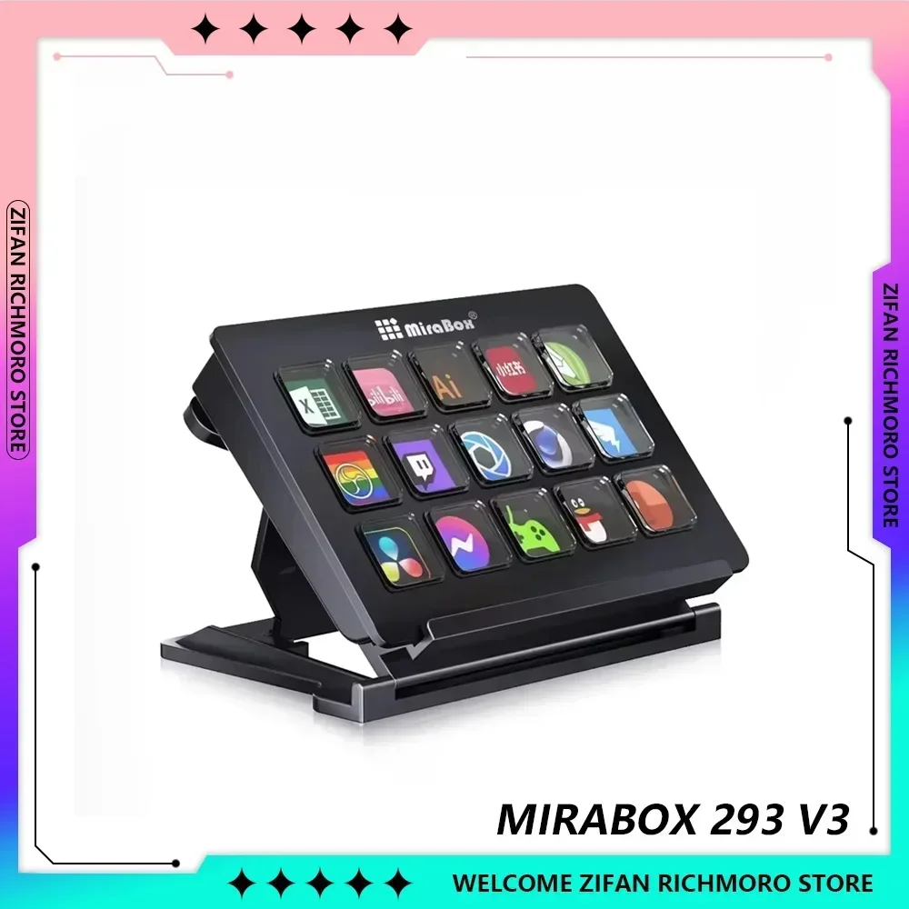 Mirabox 293 V3  Mini 15Keys Stream Deck Keyboards Visual Lcd Button Live Content Creation Custom Button Windows Mac Office Gifts