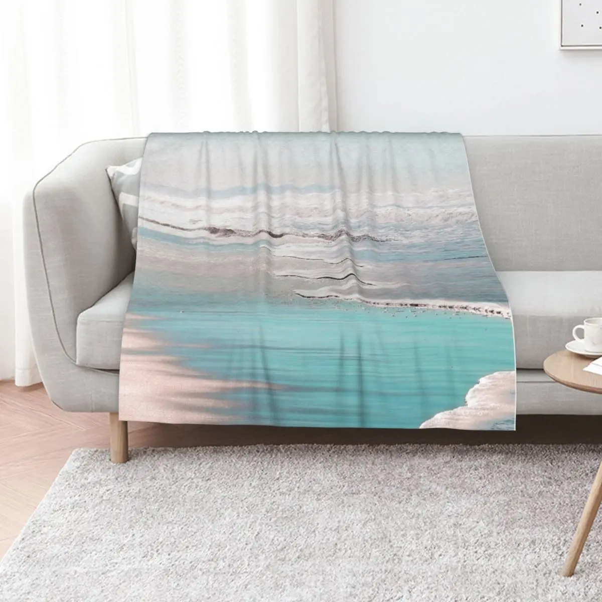 THE BEACH Throw Blanket Sofa Thin Furry Camping Blankets