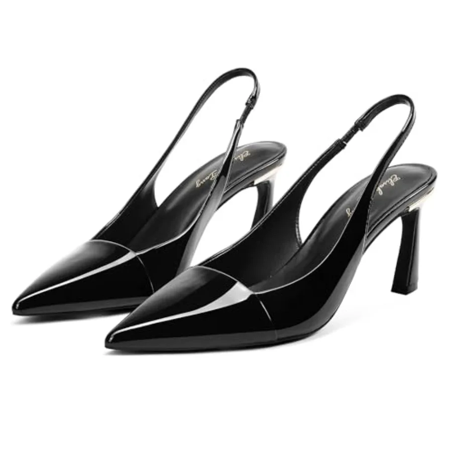 

Elisabet Tang Women's Kitten Heel Slgback Low Pumps 3 ch Stiletto Poted Closed Toe Elegant Dressy Bridal Weddg Party Shoes
