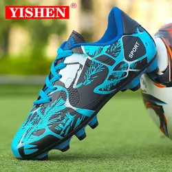 YISHEN-Chaussures de football à pointes longues pour enfants et adolescents, baskets TF pour adultes, chaussures de football pour garçons, FG