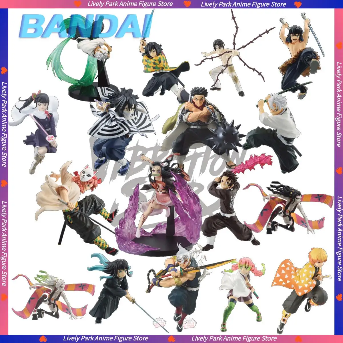 

BANDAI Tanjirou Nezuko Zenitsu Mitsuri Uzui Tengen Muichiro Daki Sabito Фигурки Demon Slayer VIBRATION STARS Игрушки в штучной упаковке