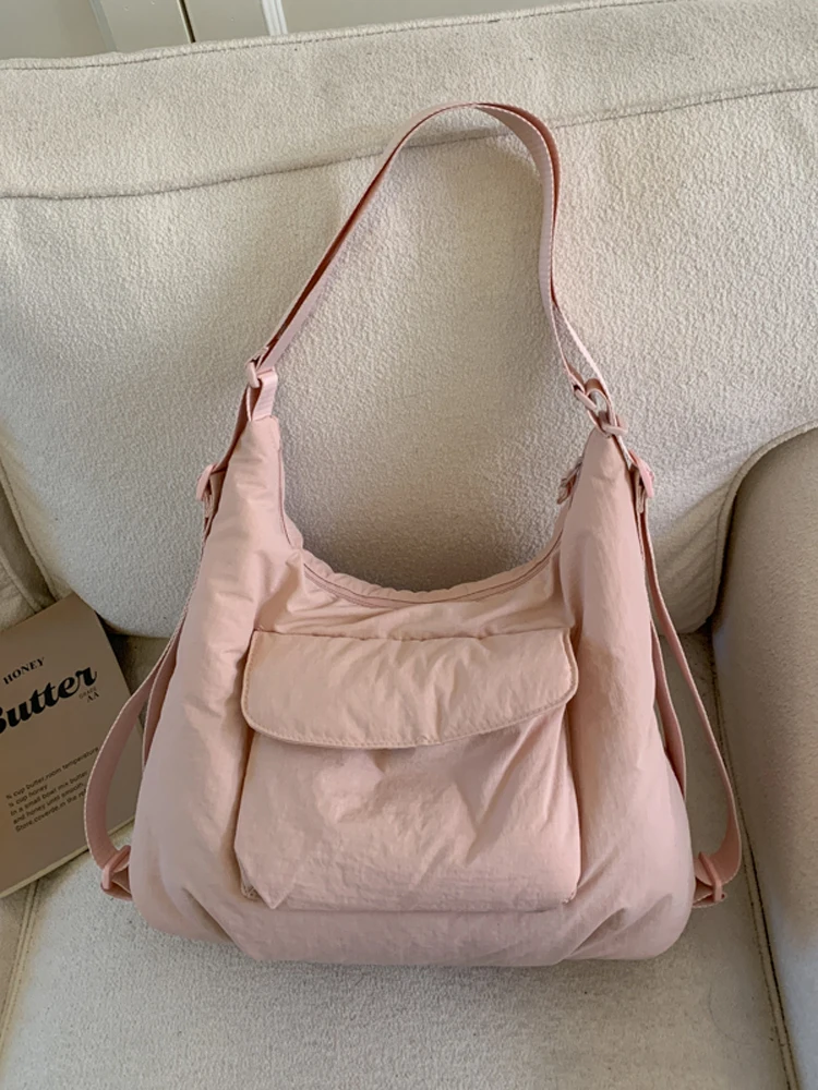 

Cloud Cotton Inserted Women's Multi-Functional Double oulder Bag Simple Match Commuter Tote Bag Underarm Single oulder Bag