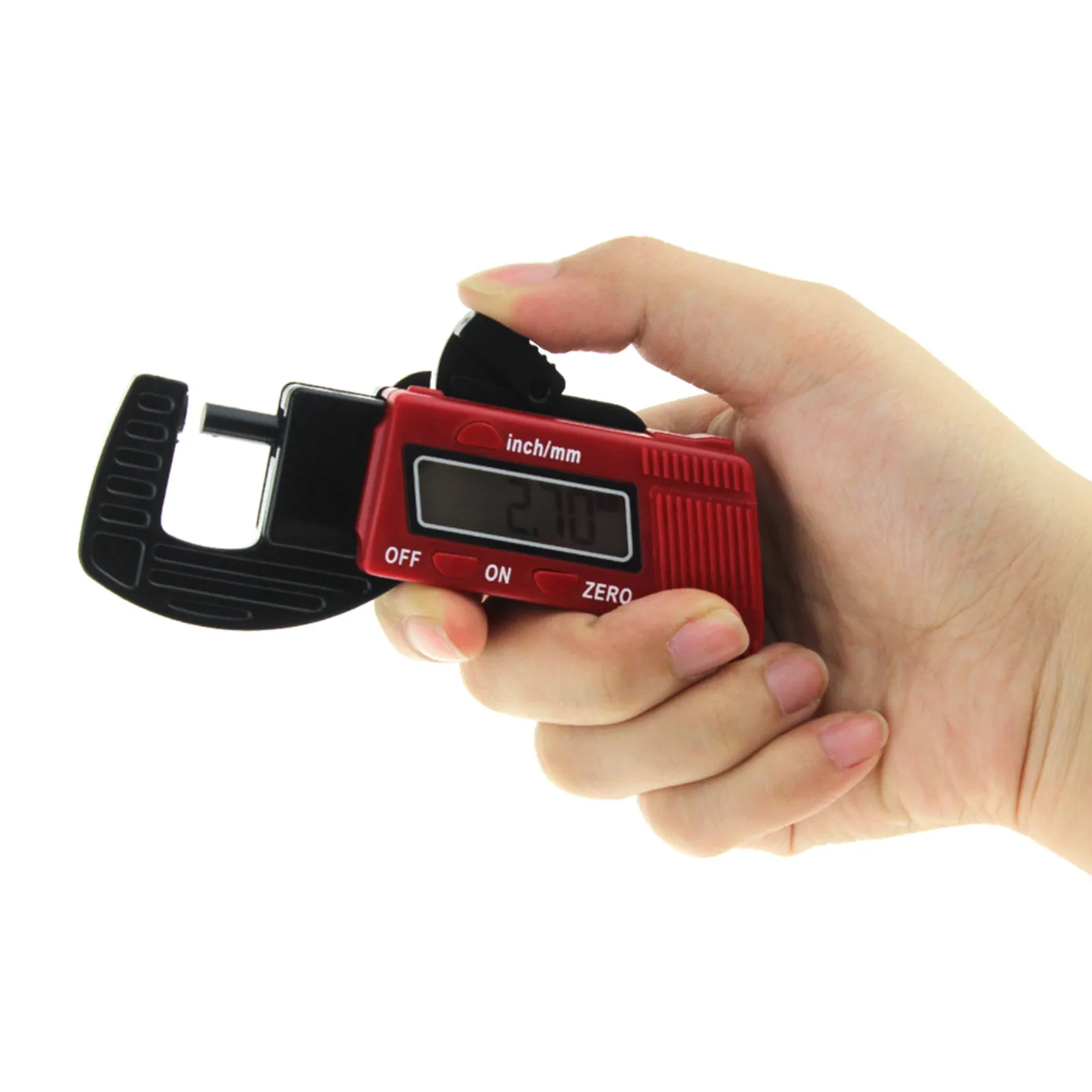 

Digital Thickness 0.5 Inch Caliper Micrometer Lcd Carbon Fiber Micrometer For Paper Film Wire Sheet Jewelry Red