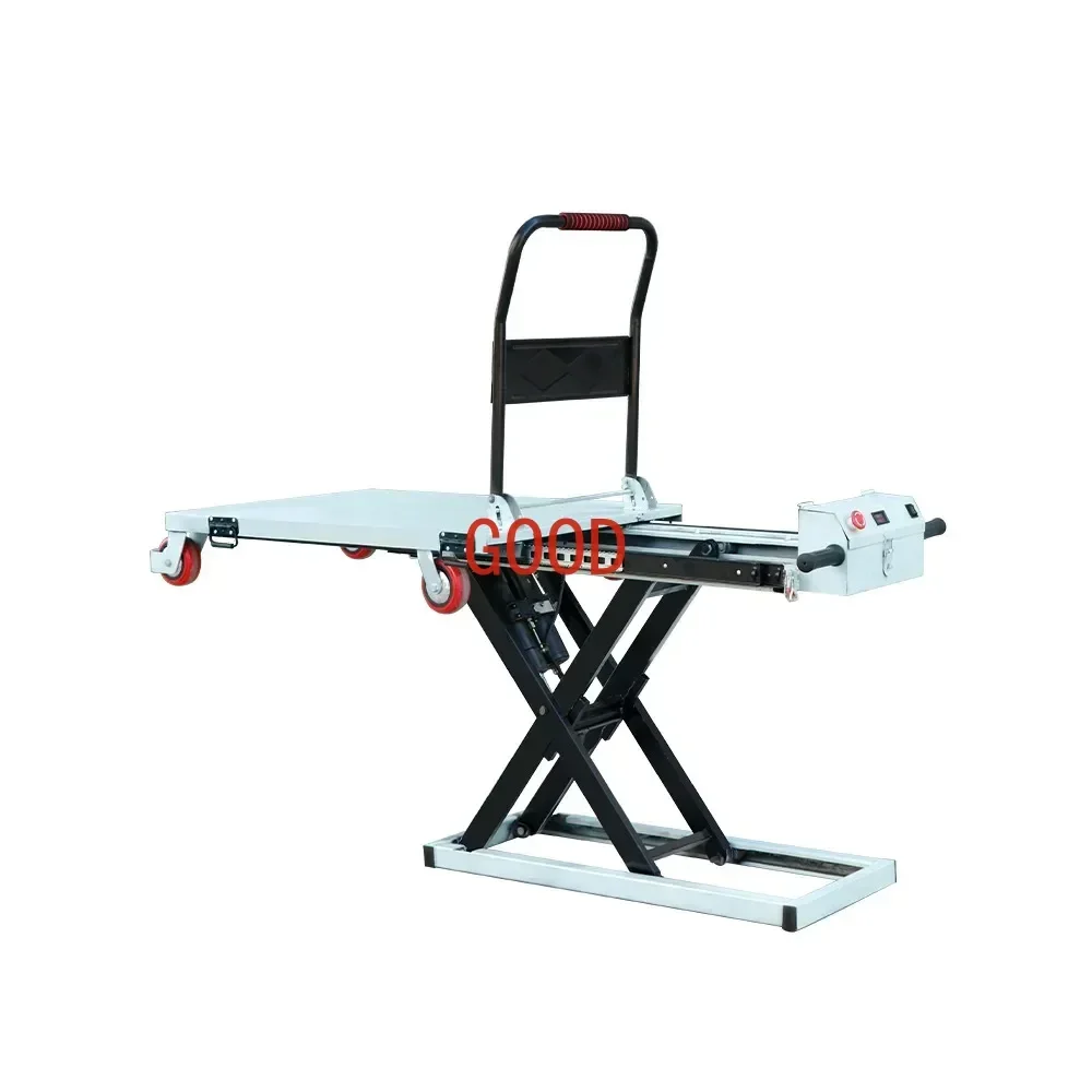 

Portable Electric Hydraulic Lifting Loading and Unloading Cargo Scissor Slide Rail Mobile Hand Truck