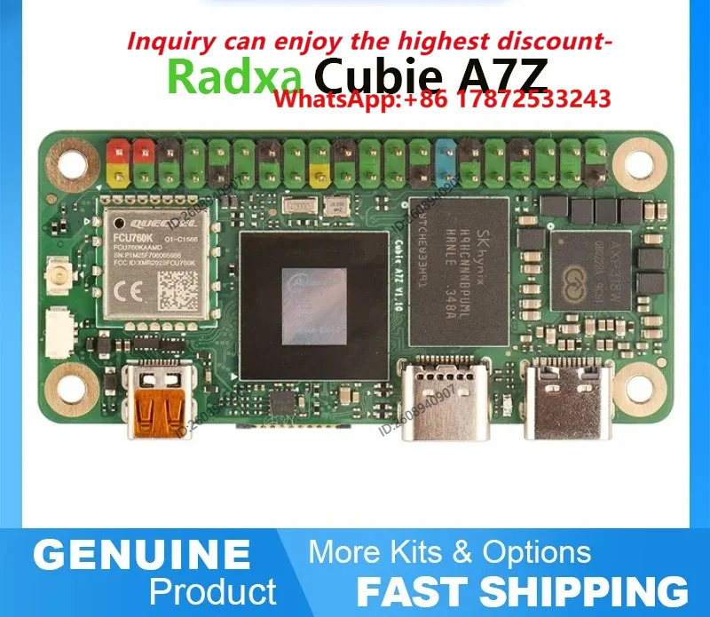 TAO Radxa Cubie A7Z integrates an Allwinner A733 octa-core chip with 16GB RAM, Wi-Fi 6,  Pi Zero compatibility in a small-form S