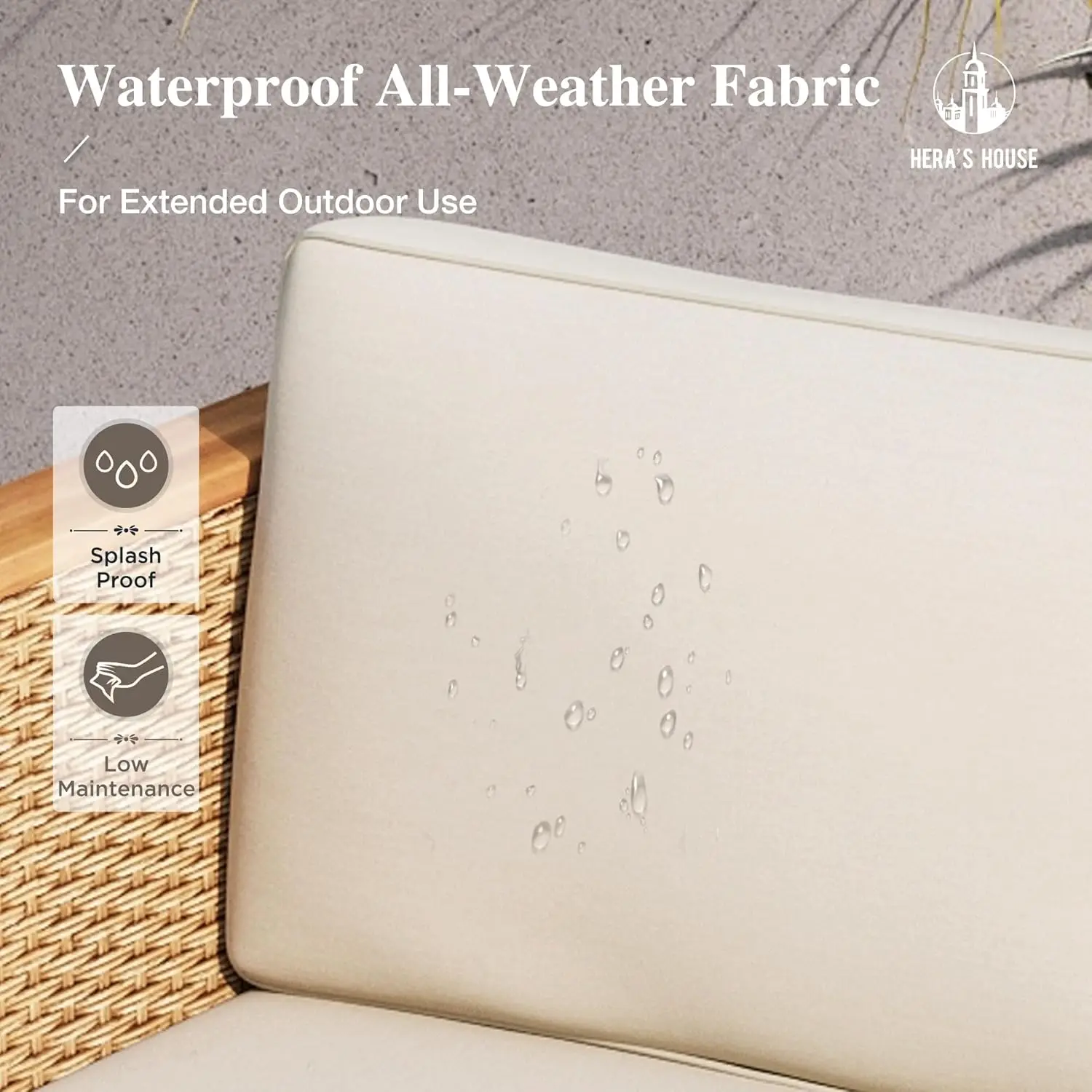 All Weather 3-Piece Wicker Patio Sectional Set,Yellow Rattan Conversation Sofa & Coffee Table for Lawn Garden