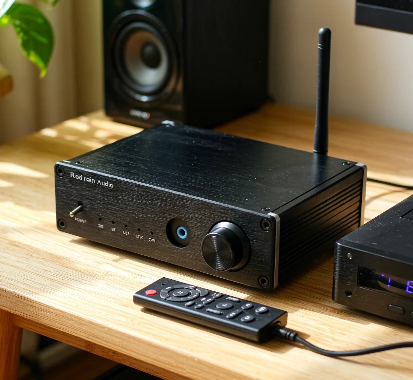 Dual PCM1794 DAC Decoder with Bluetooth 5.4, Optical/Coaxial & USB Sound Card, HiFi Audio Receiver for Home Theater