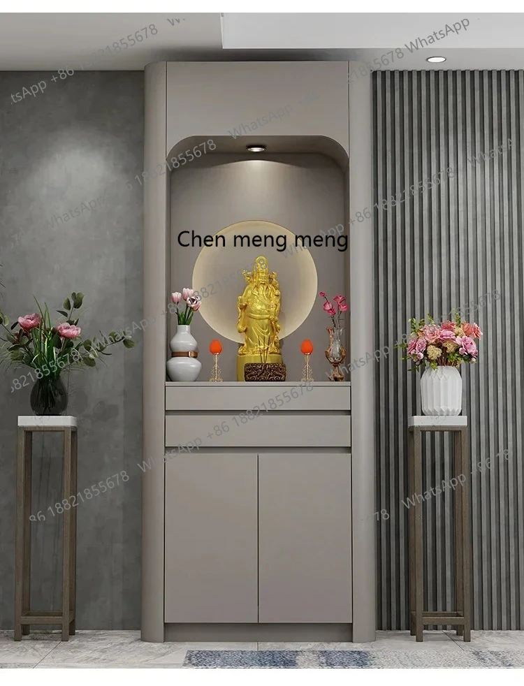 Buddhist Niches Chinese-style Vertical Cabinets Modern Light Luxury Shrine Cabinets Solid Wood Buddhist Niches Serving Tables
