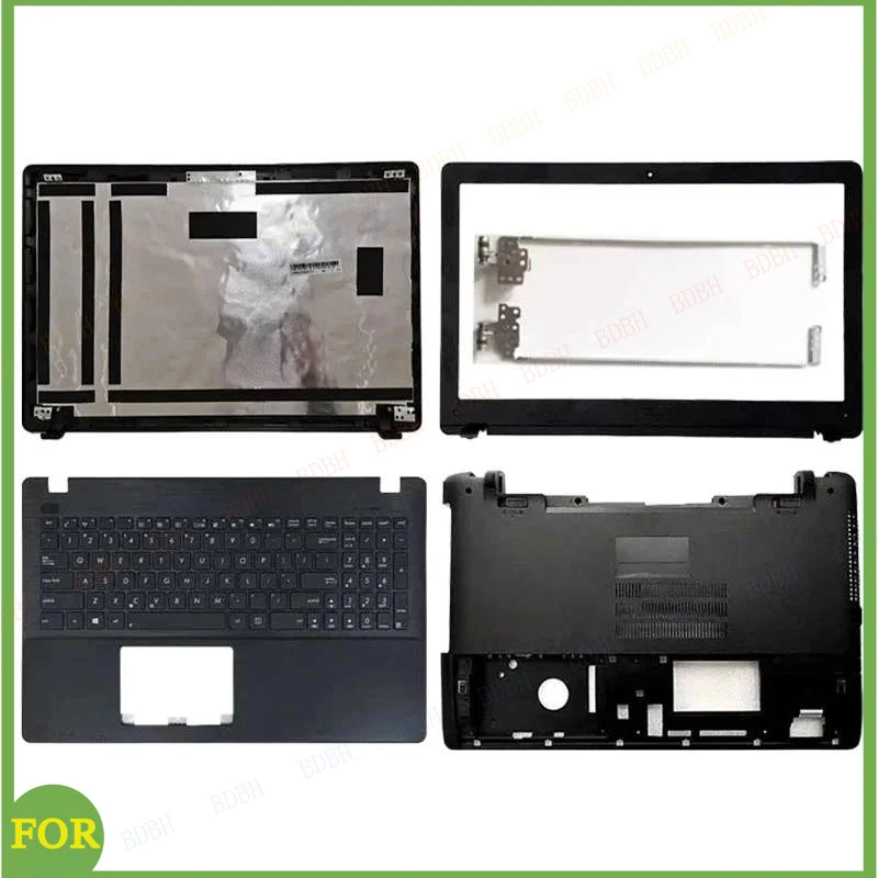 Novo para X550 X550C A550 F550 X550V Y581C: Tampa Traseira LCD, Moldura Frontal, Palmrest Superior, Base Inferior, Teclado e Dobradiças para Notebook