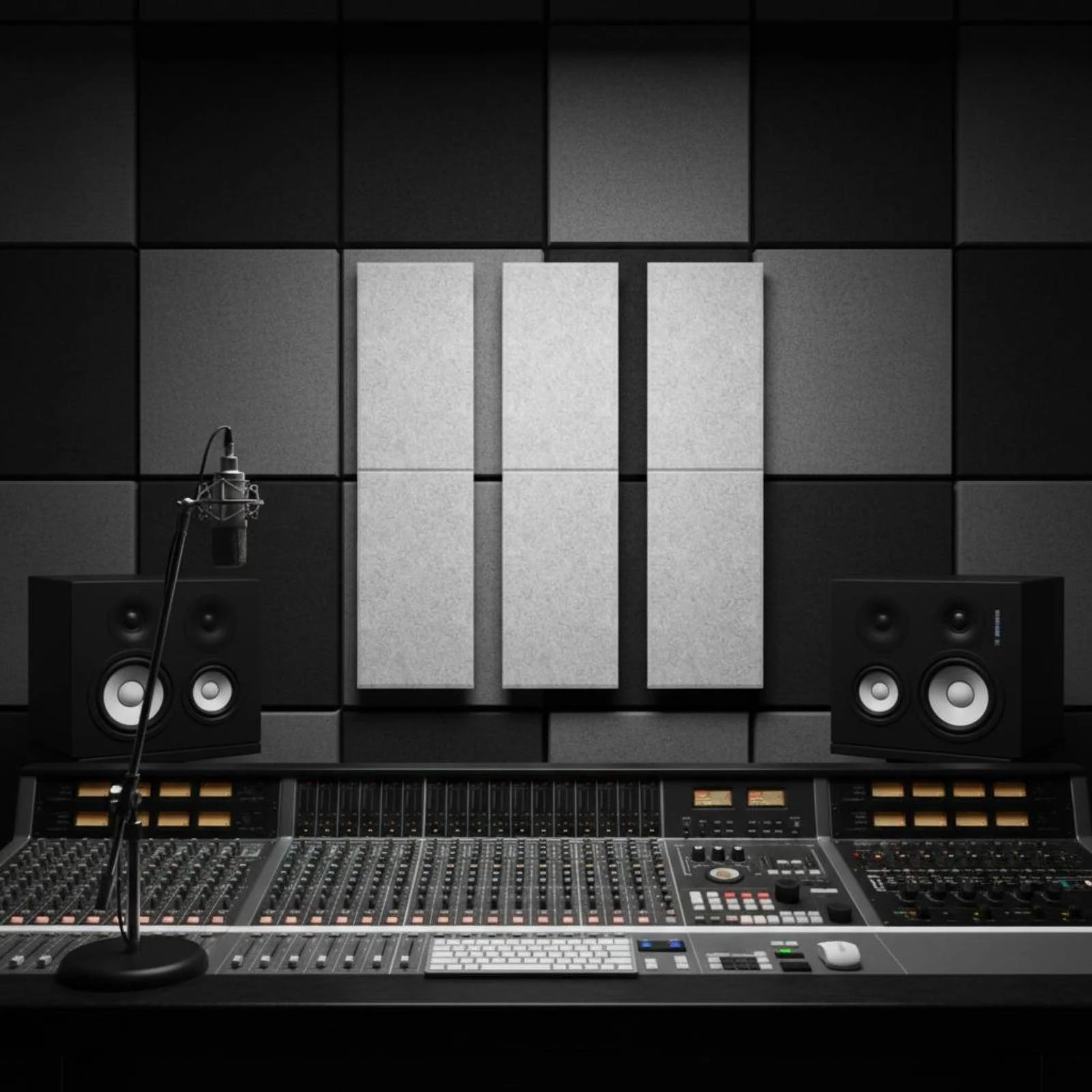 

6 Pieces Sound-Absorbing Wall Panel Horizontal Seam Rectangular Acoustic Wall Panel Acoustic Felt Tile Reverberation Reduction