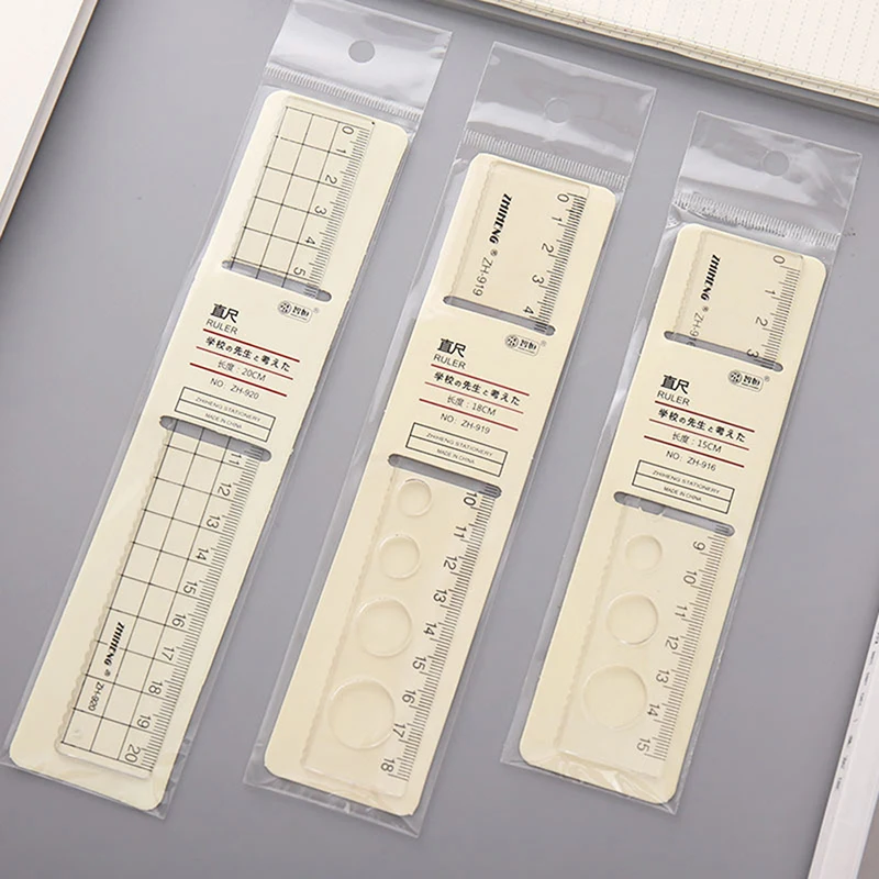 1pc 15/18/20cm Simple Transparent Acrylic Square Ruler Cute Stationery Drawing Office School Supplies