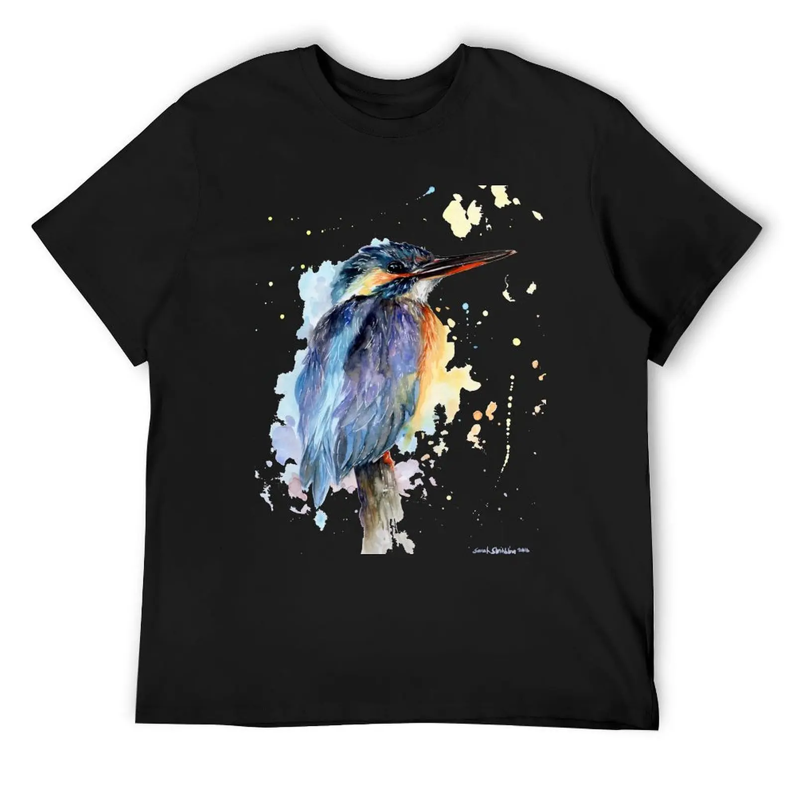 Watercolour Kingfisher T-Shirt vintage graphic tee quick-drying mens funny t shirts