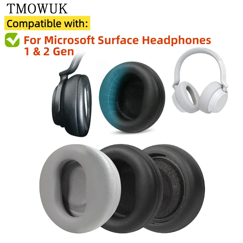 

Protein Leather Earpads Cushions for Microsoft Surface Headphones 1 & 2 Gen Headphones, Replacement Ear Pads Headset