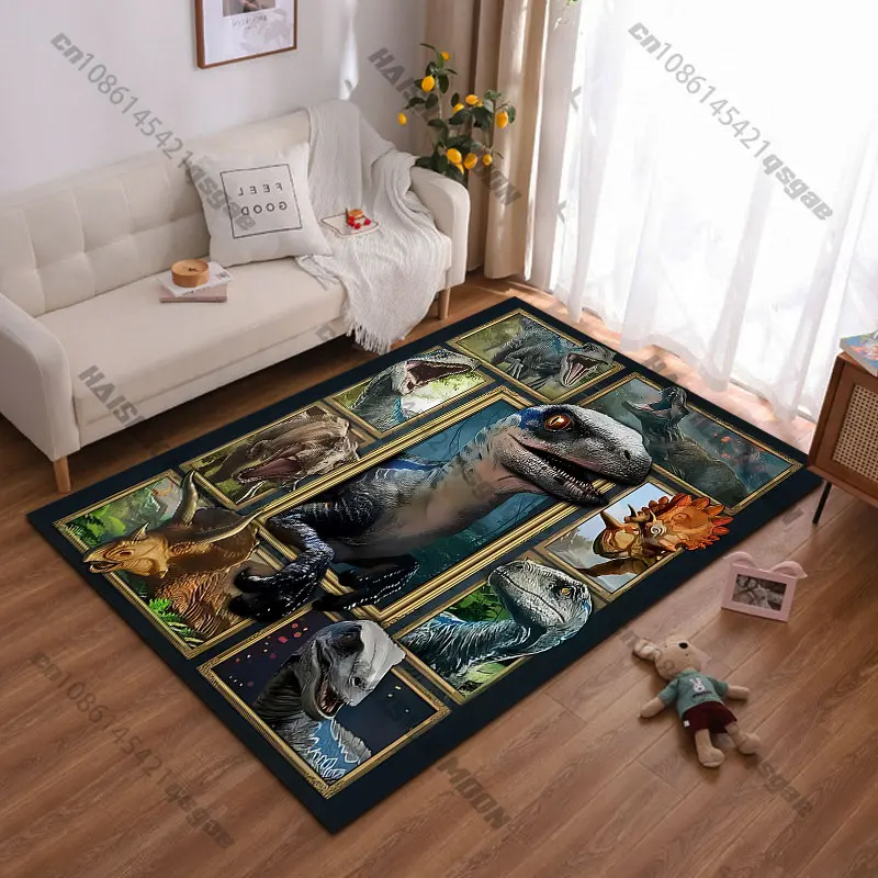 Dinosaurs depicted in various portraits carpet Yoga living room room decor children's crawling mat doormat area rug