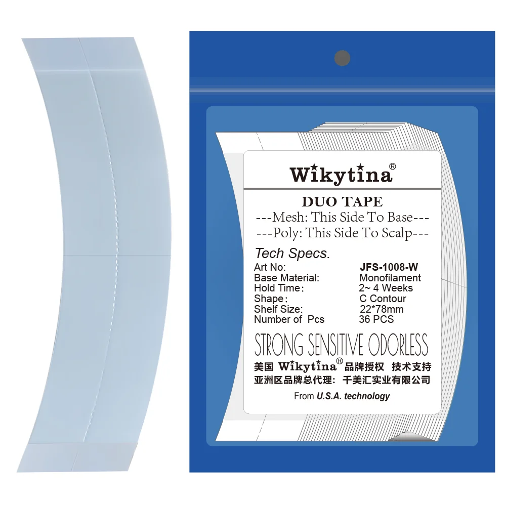 

Ultra Hold White Hair System Tape Double Side Adhesive for Lace Wig/Toupee/Hair Pieces 36pcs Professional Wig Tape