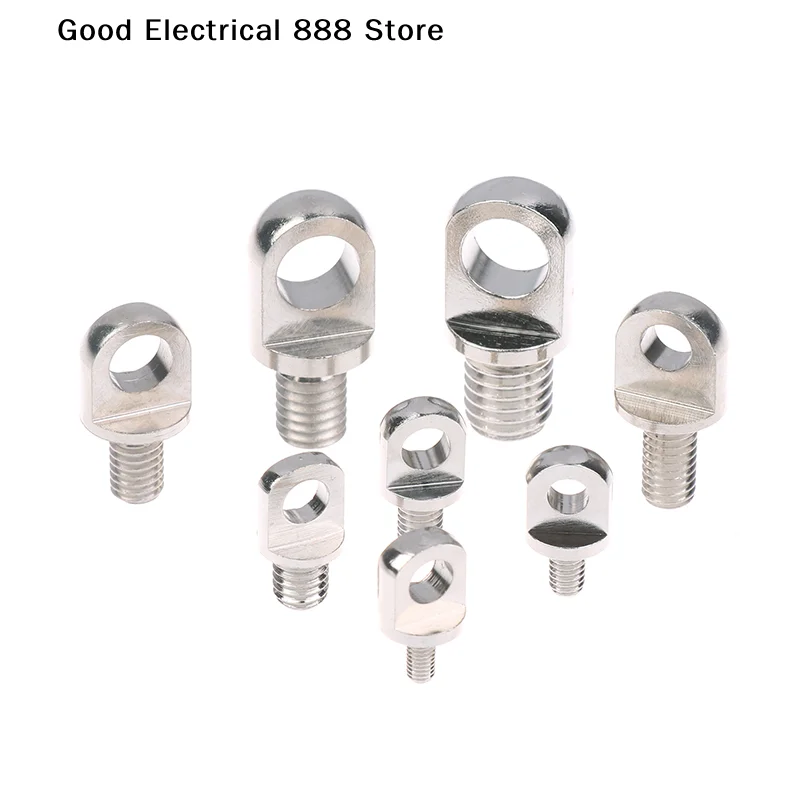 【GE】3Pcs Brass Stud Nuts & Eye Bolts With Hole M3/M4/M5/M6/M8/M10 - Copper Lifting Eye Screws Set DIY Hand Tools