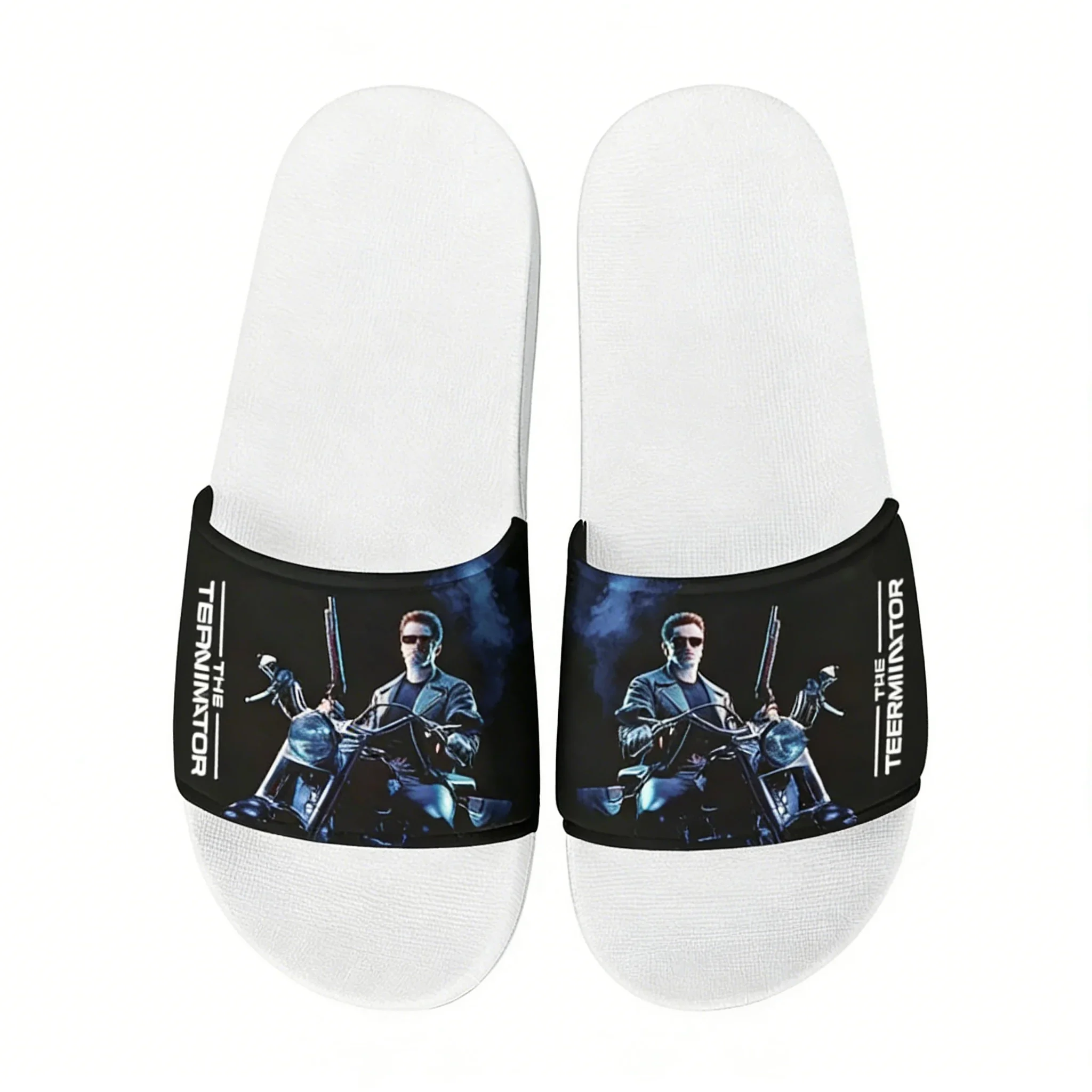 Chinelos do filme Terminator A-Arnold S-Schwarzenegger, chinelos masculinos e femininos, sandálias personalizadas de verão, chinelos casuais leves