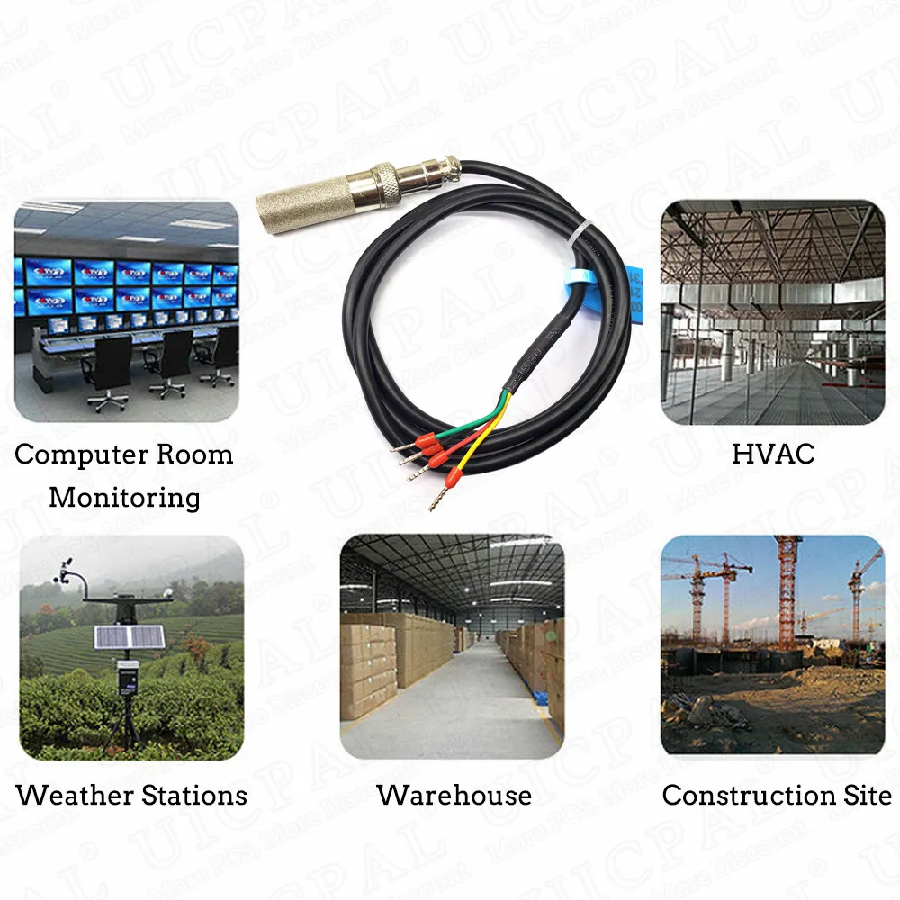 Temperature Sensors 1M OEM SHTC3 SHT10 SHT20 SHT30 SHT31 SHT35 SHT40 Temperature Humidity Sensor Probe Cable OD 5.0MM I2C Output