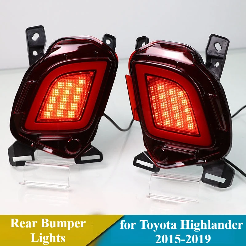لتويوتا هايلاندر 2015 2016 2017 2018 2019 1 زوج LED المصد الخلفي أضواء الضباب مصباح عاكس الكبح الديناميكي بدوره مصباح إشارة