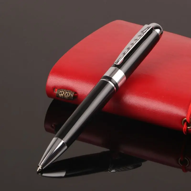 E9LB 1,0mm bolígrafo giratorio Metal lujo firma Rollerball escuela negocios apagado