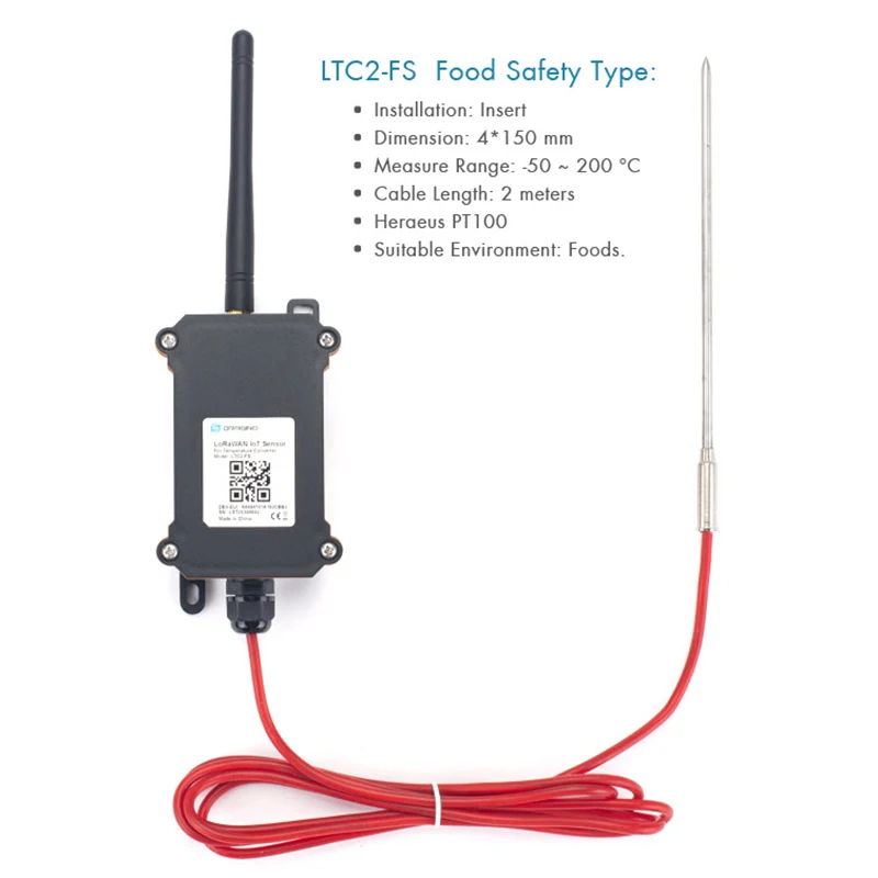 DRAGINO original LTC2- industrial LoRaWAN Internet of Things temperature LoRa sensor multi-probe can be used for food safety