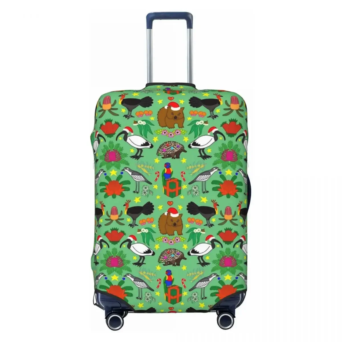 Aussie Christmas Suitcase Cover Animal Print Vacation Cruise Trip Strectch Luggage Case Protector