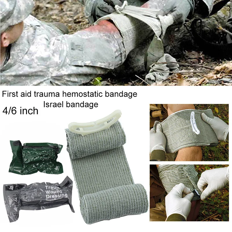 Outdoor First Aid Trauma Tourniquet 4/6 Inch 1.5m Israeli Bandage Rhino Rescue Tactical Swathe Stop Bleeding Gauze Survival Gear