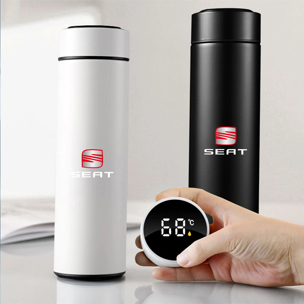 500ml Portable Car Smart Thermos Bottle Temperature Display Cup Coffee Cup For Seat Cupra FR Racing Ibiza Leon Ateca Exeo Altea