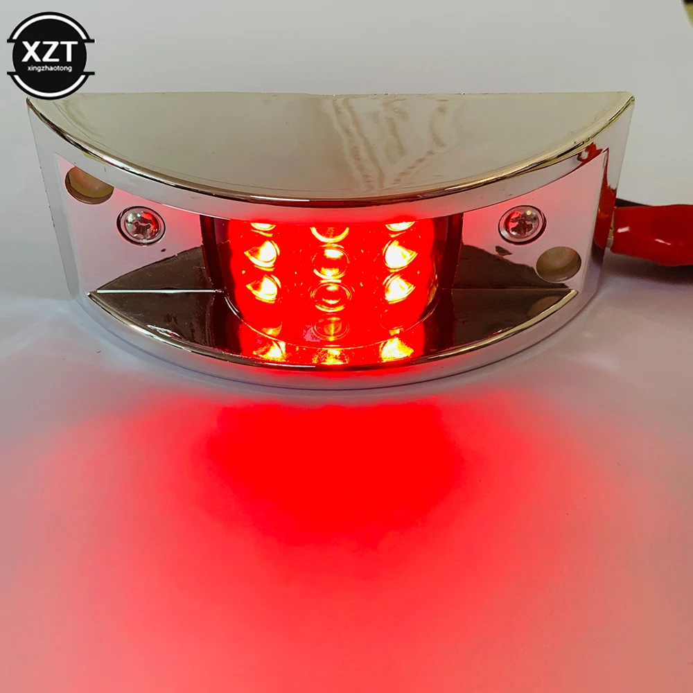 12V-24V 6LED Chrome Bezel Side Marker Light Tail Lamp Auto Car Bus Truck Lorry Trailer Caravan Clearance Lights Tail Light