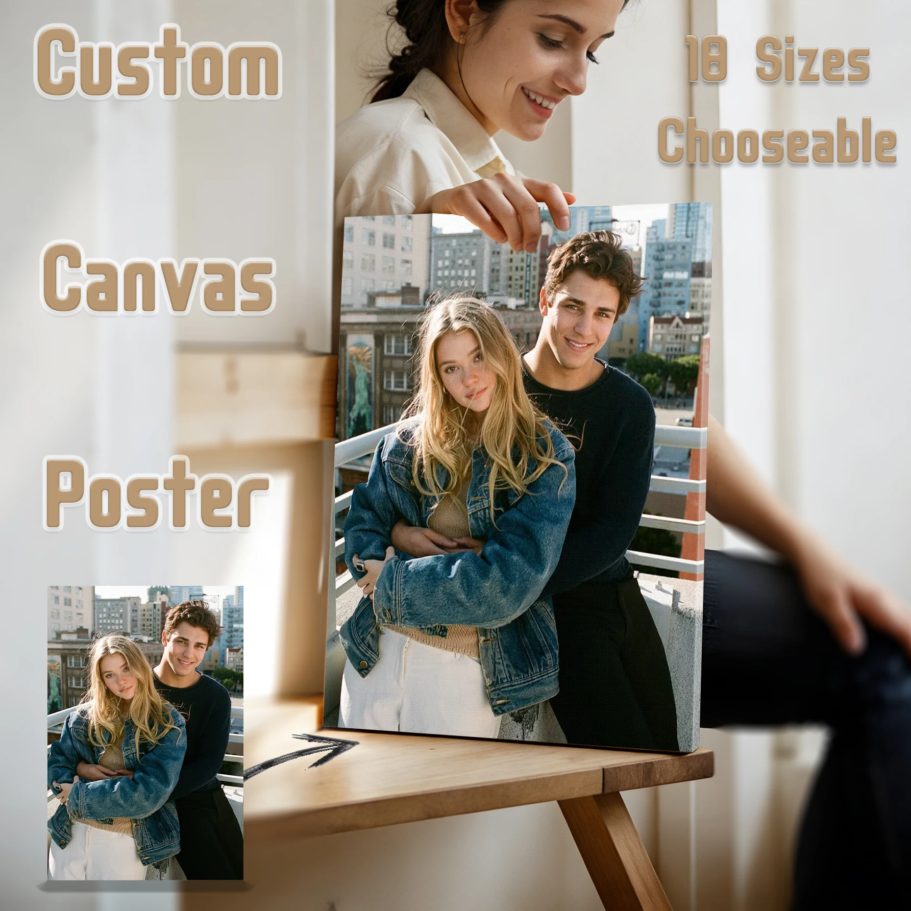 1Pc custom big size canvas poster WITH DIY FRAME OR ONLY CANVAS for Anniversary of Love/graduation memory/wedding decorations