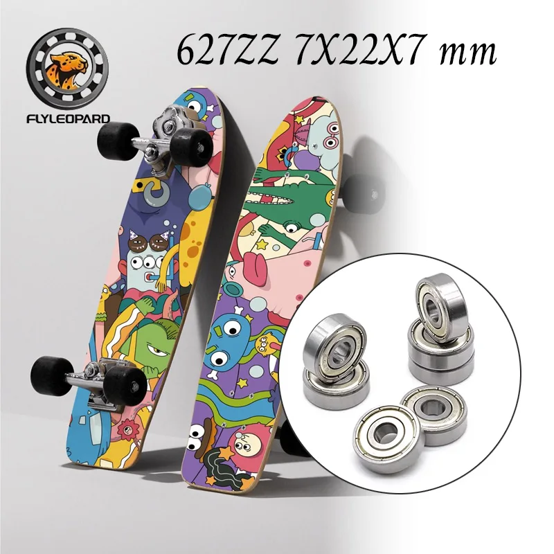 Rodamiento de alta velocidad 7X22X7 mm ABEC-7 627ZZ (4PCS) Rodamiento sellado de metal de acero 627ZZ