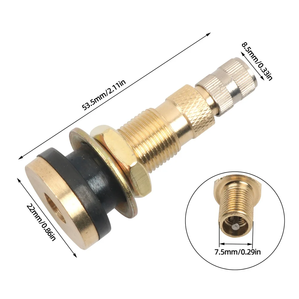 

10 PCS TR618A Heavy Duty Brass Tubeless Valve Stem With EPDM Rubber Seal For Tractor Grader Excavator Tire Repair Tool Kit