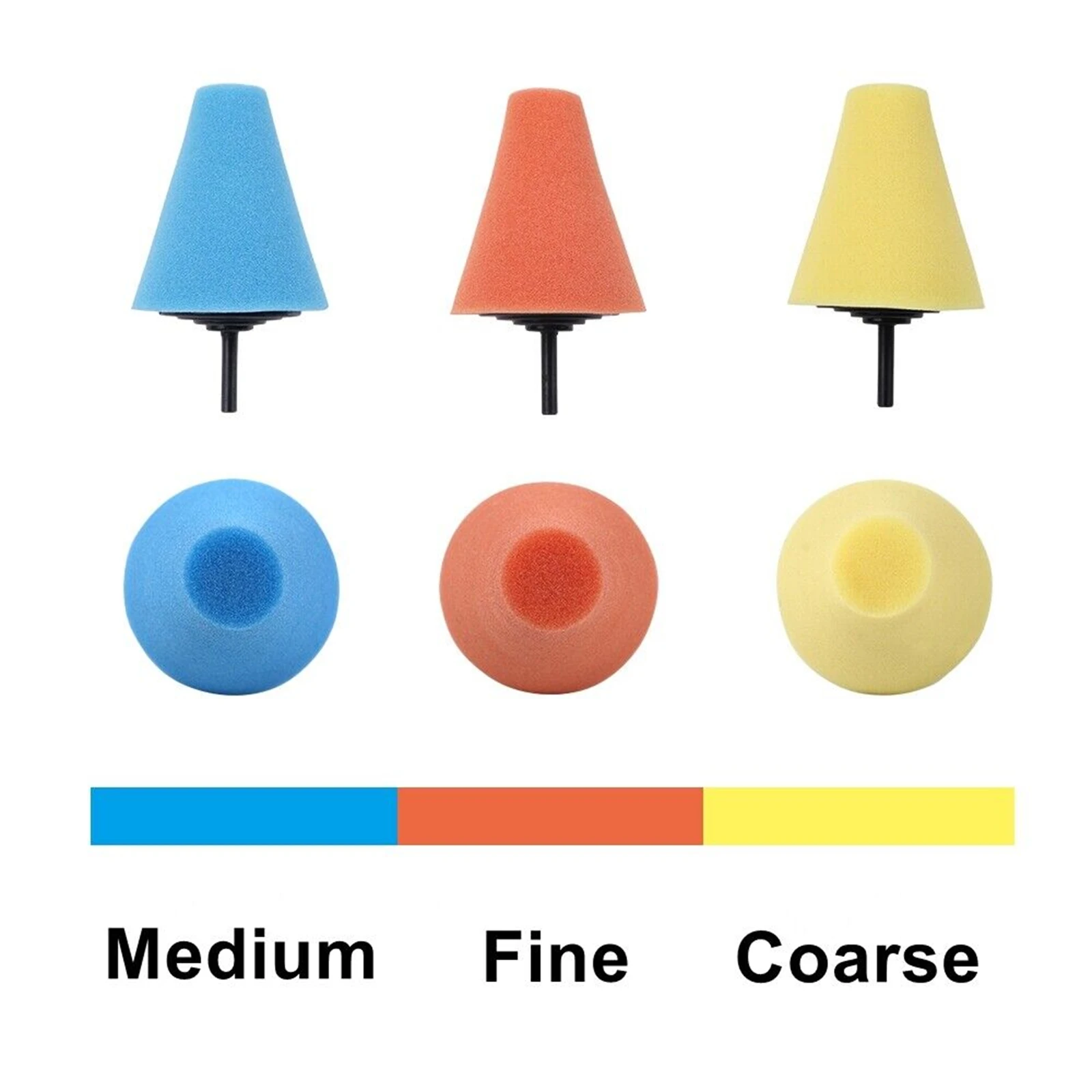 5pcs Polishing Pads Kit Cone/Ball Shape Wear Resistant Car Hub Waxing Buffing Pads For Car Polishing Agent