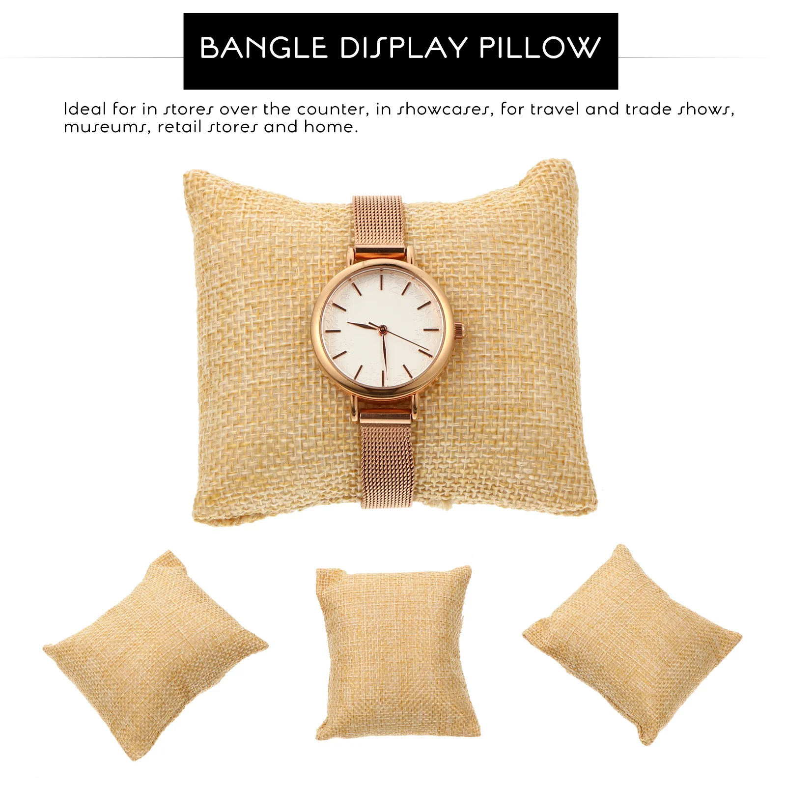 

15Pcs Watch Display Pillows Jute Cloth Soft Lightweight Jewelry Cushion for Bracelet Bangle Chain Retail Store Showcase