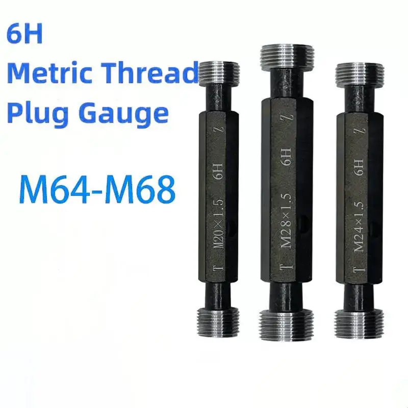 1PCS M64-M68 Steel Mer-cury Gage Metric Fine Thread Plug Gauge High Quality wholesale 6H M64 M65 M66 M67 M68