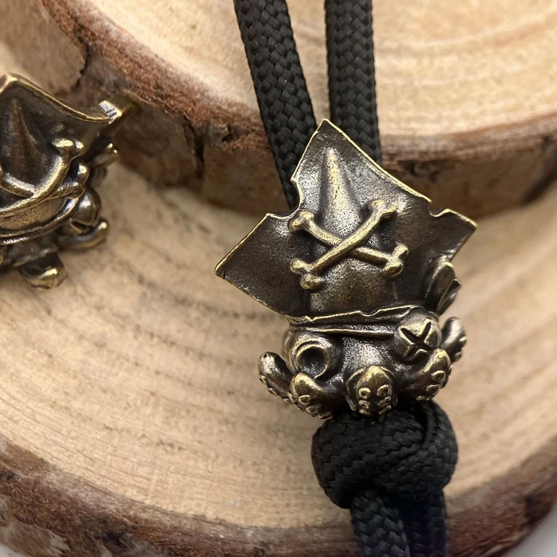 Sea Animal Squid Brass Knife Beads Outdoor EDC Umbrella Rope Pendant DIY Paracord Bracelets Accessories Lanyard Hangings